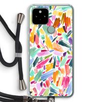 Watercolor Brushstrokes: Pixel 5 Transparant Hoesje met koord