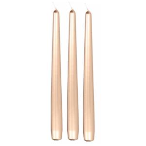 Enlightening Candles Dinerkaarsen - 12x stuks - licht goud - 8 branduren - 25 cm - kandelaar kaarsen