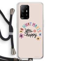 Happy days: Oppo A94 5G Transparant Hoesje met koord