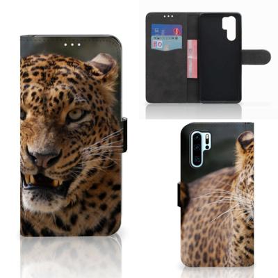 Huawei P30 Pro | Telefoonhoesje | Met pasjeshouder | Luipaard