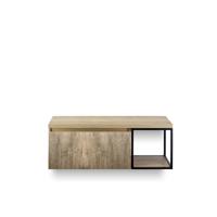 Frozen 3d Badmeubelset 120 cm - Greeplijst in kleur - Zwart Frame - Wastafel Bovenblad French Oak