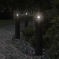 VidaXL Vloerlamp voor buiten met sensor 60 cm roestvrijstaal zwart VidaXL Vloerlamp voor buiten met sensor 60 cm roestvrijstaal zwart