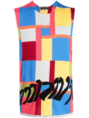 Comme des Garçons Homme Plus haut sans manches à imprimé géométrique - Multicolore