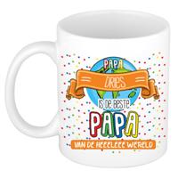 Naam mok papa Dries - wit - de beste - keramiek - 300 ml - Vaderdag/verjaardag