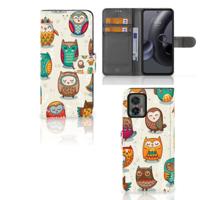 Motorola Edge 30 Neo | Telefoonhoesje | Met pasjeshouder | Vrolijke Uilen Motorola Edge 30 Neo | Telefoonhoesje | Met pasjeshouder | Vrolijke Uilen