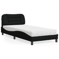 Bed met matras "Hvar" stof zwart 90x200 cm