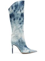 Alexandre Vauthier bottines imprimées en jean 105 mm - Bleu