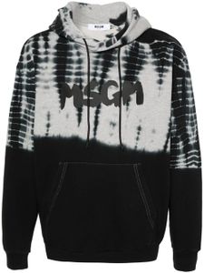 MSGM hoodie en coton à imprimé tie-dye - Noir