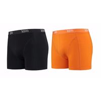 Lemon and Soda boxershorts 2-pak zwart en oranje 2XL XXL  - - thumbnail