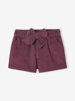 Baby short van ribfluweel aubergine