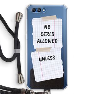 No Girls Allowed Unless: Honor 10 Transparant Hoesje met koord