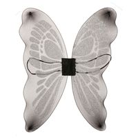 Fiestas Guirca Verkleed vleugels vlinder - zilver/zwart - dames - Carnavalskleding/accessoires   -