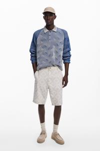 Bermuda met zonnenpatronen - WHITE - 34
