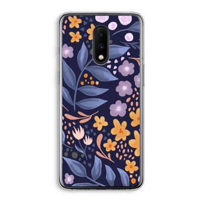 Flowers with blue leaves: OnePlus 7 Transparant Hoesje