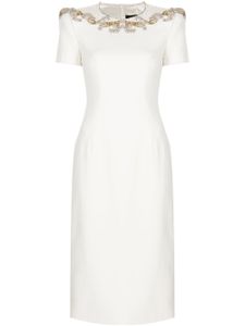 Jenny Packham robe mi-longue Lima à ornements strassés - Blanc