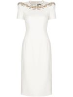 Jenny Packham Lana rhinestone-embellished midi dress - Blanc