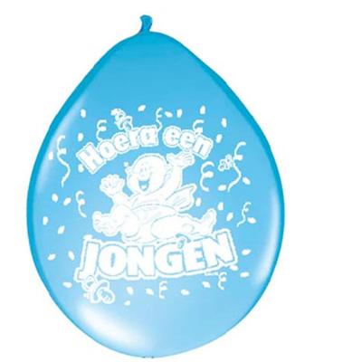 Basic Ballonnen hoera een jongen, 8st.