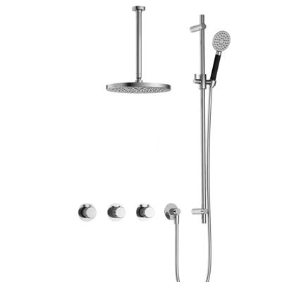 Hotbath Cobber X - CX7067 - Inbouw Regendoucheset - Chroom - 2 Stopkranen - Thermostatisch - Plafondbuis 30 cm - Hoofddouche 200 mm - Ronde Handdouche 3 Standen - Glijstang 900 mm - Waterbesparend