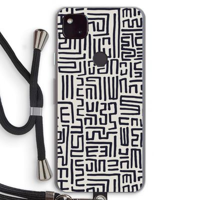Moroccan Print: Pixel 4a 5G Transparant Hoesje met koord