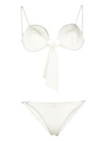 Noire Swimwear bikini à détails de coutures - Blanc