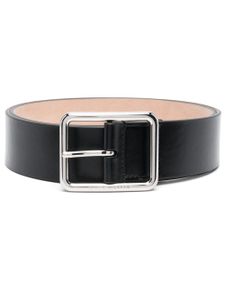 Alexander McQueen ceinture en cuir à logo gravé - Noir