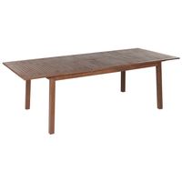 Beliani CESANA - Verlengbare tafel-Donkere houtkleur-Acaciahout - thumbnail