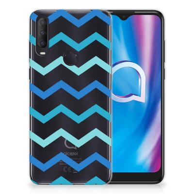 Alcatel 1S (2020) | TPU bumper | Zigzag Blauw