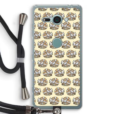 Slapende poes: Sony Xperia XZ2 Compact Transparant Hoesje met koord