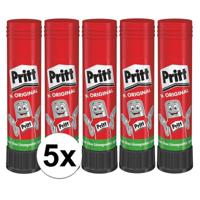Pritt lijmstift - 5x - 11 gram - klein formaat - oplosmiddelvrij - uitwasbaar