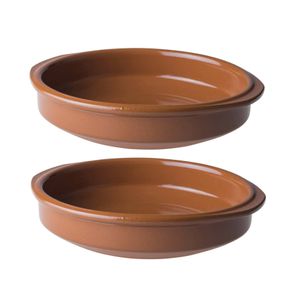 2x Tapas schaaltjes terracotta 20 x 4,5 cm