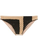 Amir Slama slip de bain bicolore en crochet - Noir Amir Slama slip de bain bicolore en crochet - Noir