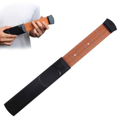 Mini Pocket Guitar draagbare Guitar Trainer vinger Chord conversie Trainer KD10(Black 6 characters)