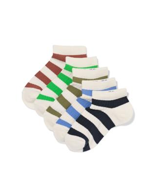 HEMA Kinder enkelsokken rib strepen - 5 paar donkerblauw (donkerblauw)