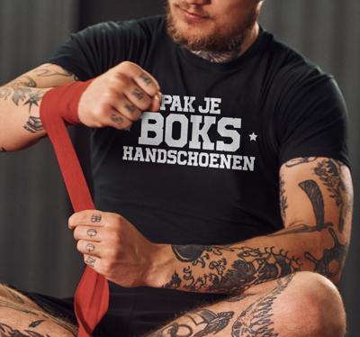 Pak je boks handschoenen t-shirt