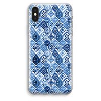Blauw motief: iPhone XS Max Transparant Hoesje