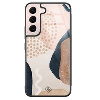 Samsung Galaxy S22 glazen hardcase - Abstract dots Samsung Galaxy S22 glazen hardcase - Abstract dots