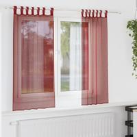 Gordijnen voile met roedezakken 2 st wijnrood