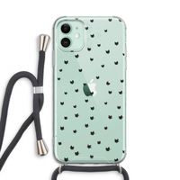 Kleine kattenkopjes: iPhone 11 Transparant Hoesje met koord