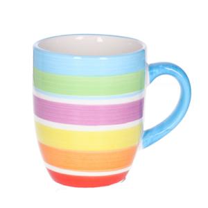 Koffiemokken Curacao - 1x stuks - Keramiek - multi kleuren - 300 ml - 8 x 11 cm - blauw