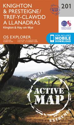 Wandelkaart - Topografische kaart 201 OS Explorer Map | Active Knighton / Presteigne | Ordnance Survey
