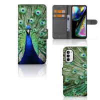 Motorola Moto G52 | Moto G82 | Telefoonhoesje | Met pasjeshouder | Pauw
