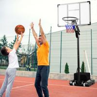 Basketbalhoepel Verstelbaar van 1,49 tot 3,05 m Onbreekbaar Backboard Vulbare Voet Inclusief Gewichtstas voor Tieners en Volwassenen