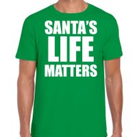 Santas life matters Kerst t-shirt / Kerst outfit groen voor heren - thumbnail