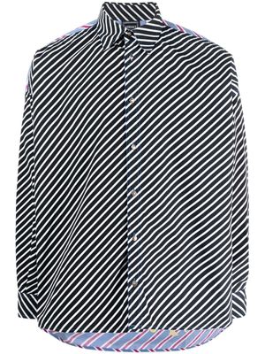 Versace Pre-Owned chemise rayée à imprimé graphique (années 1990) - Bleu