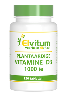 Elvitum Vitamine D3 1000 IE Plantaardig Tabletten