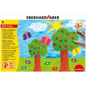 Vingerverf Eberhard Faber 6x100ml geel/rood/blauw/groen/wit/zwart