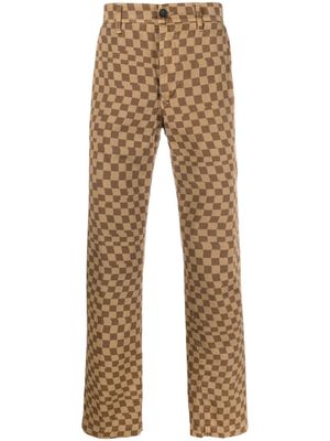 Incotex jean droit à carreaux - Marron
