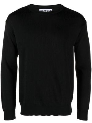 Moschino pull à logo en jacquard - Noir