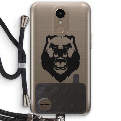 Angry Bear (black): LG K10 (2017) Transparant Hoesje met koord