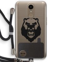 Angry Bear (black): LG K10 (2017) Transparant Hoesje met koord